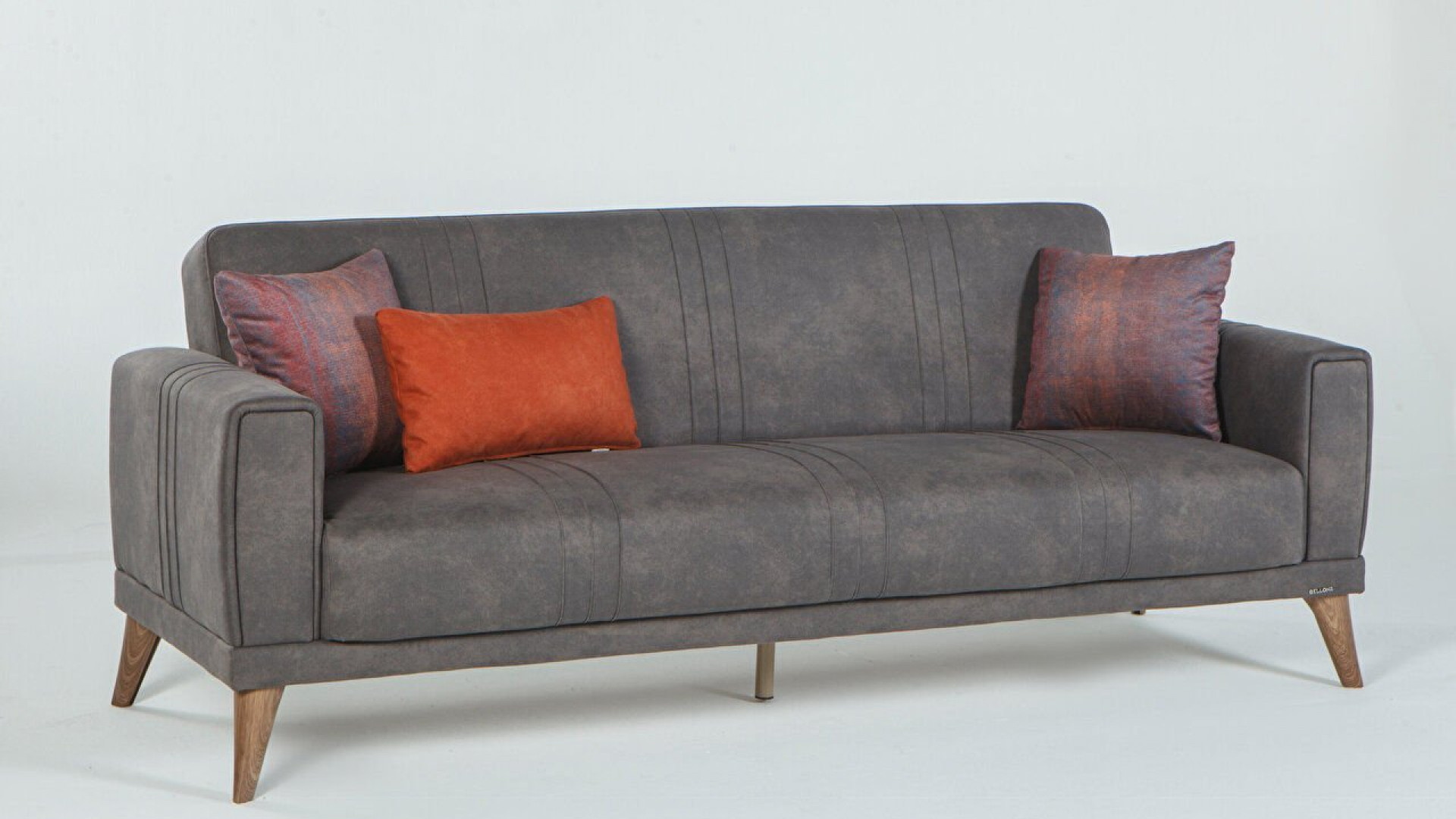 Ruby 3er-Sofa - Ziegelrote Kissen