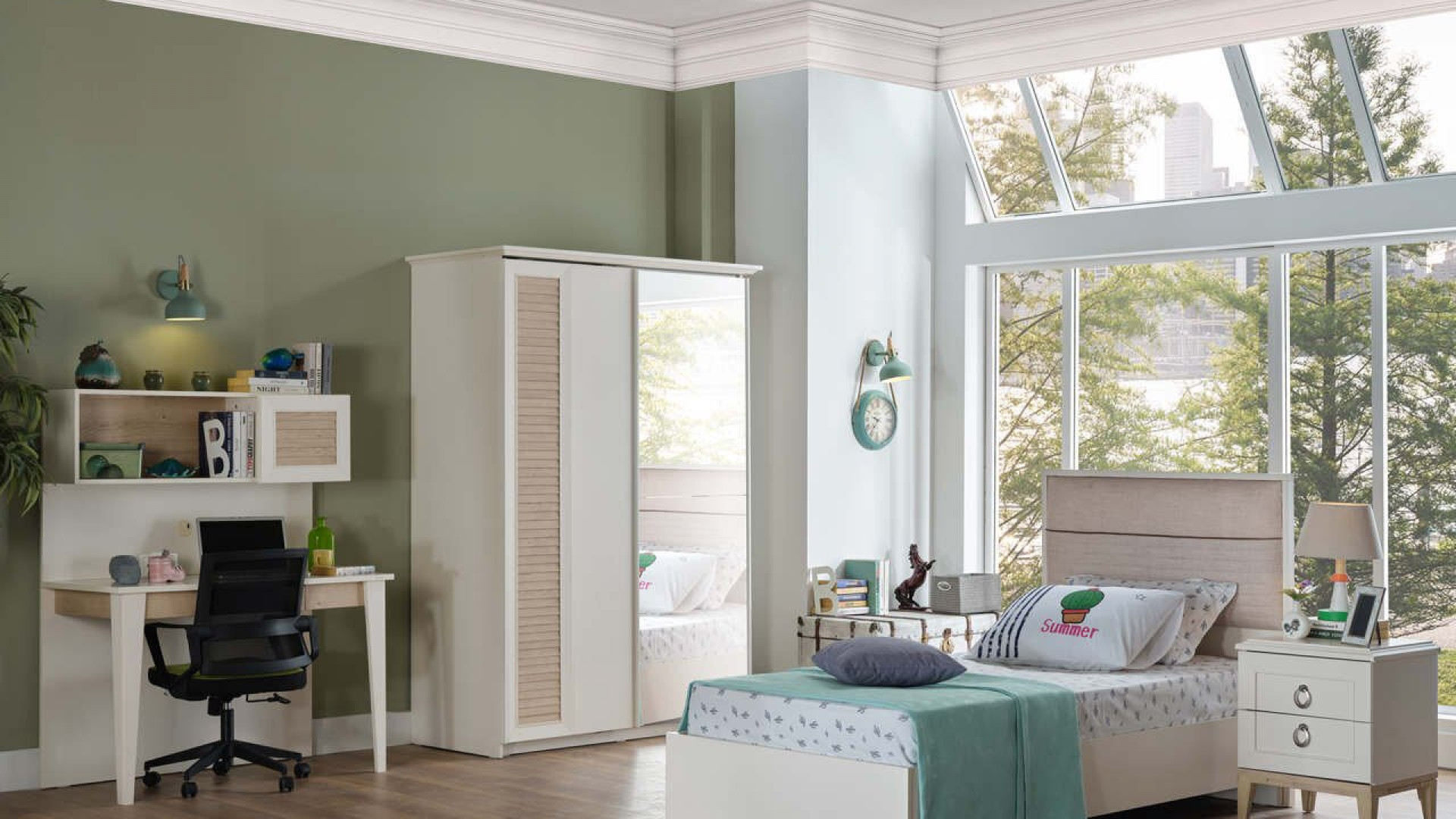 Vilza Jugendzimmer Schiebetür-Kleiderschrank