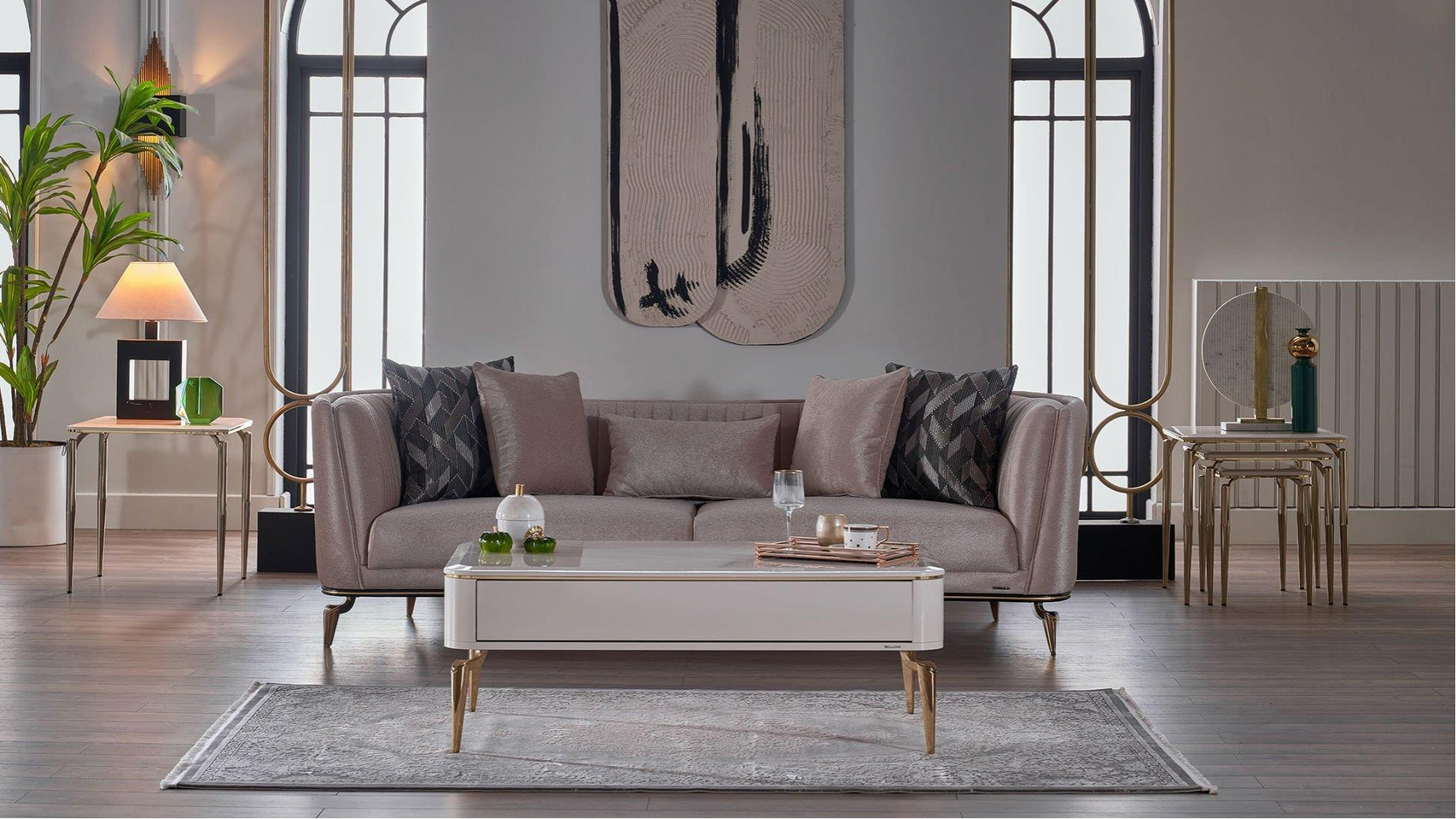 Plaza Couchtisch - Elfenbein