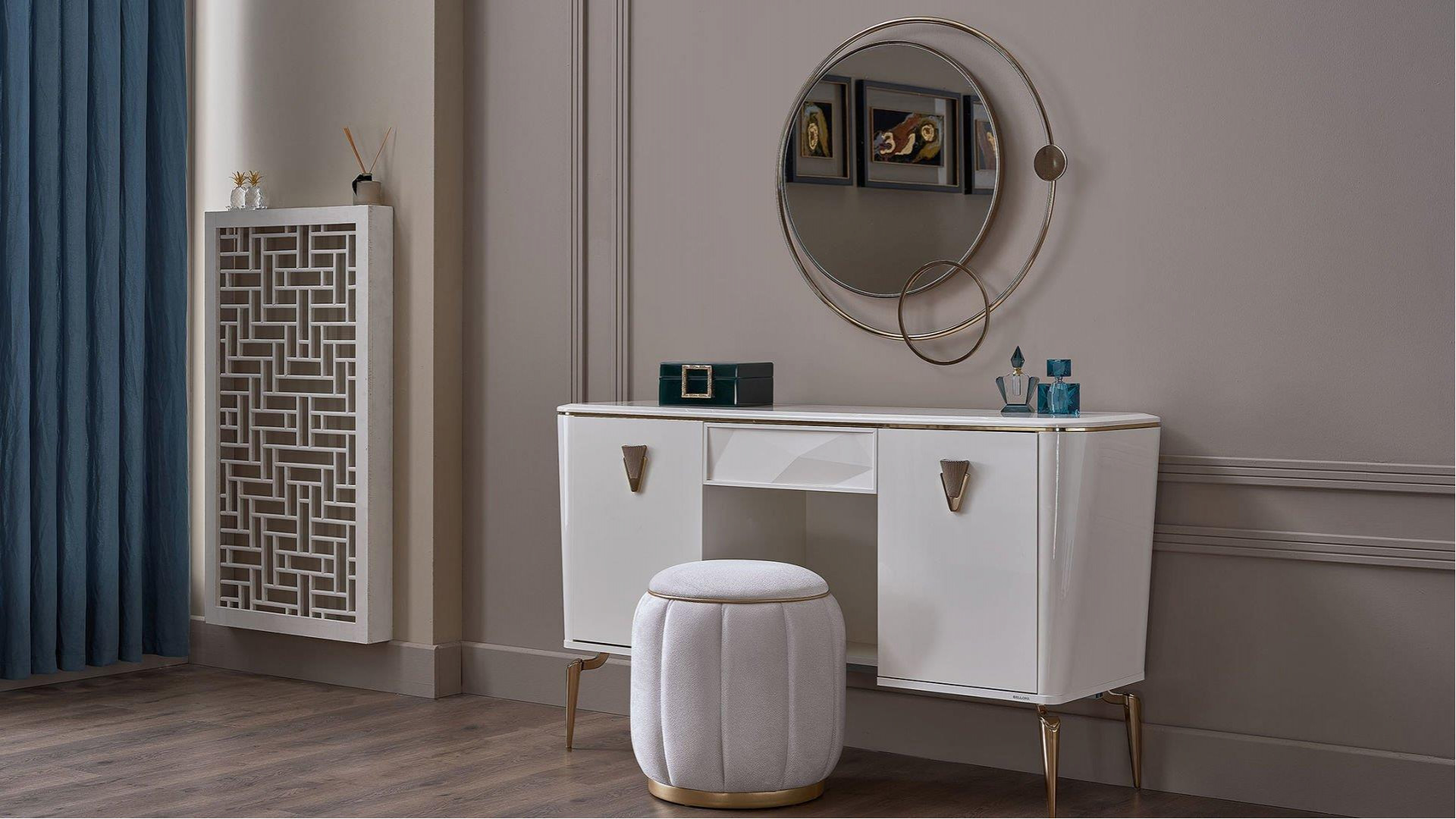 Plaza Rundes Hocker - Beige