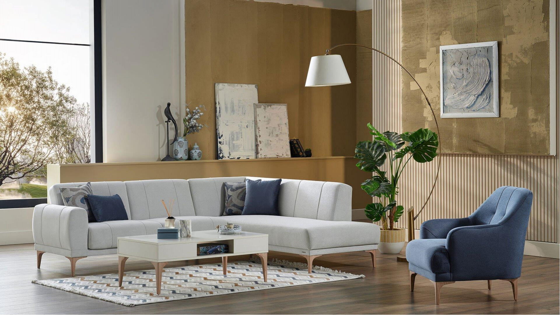 Porto Wohnlandschaft Grau