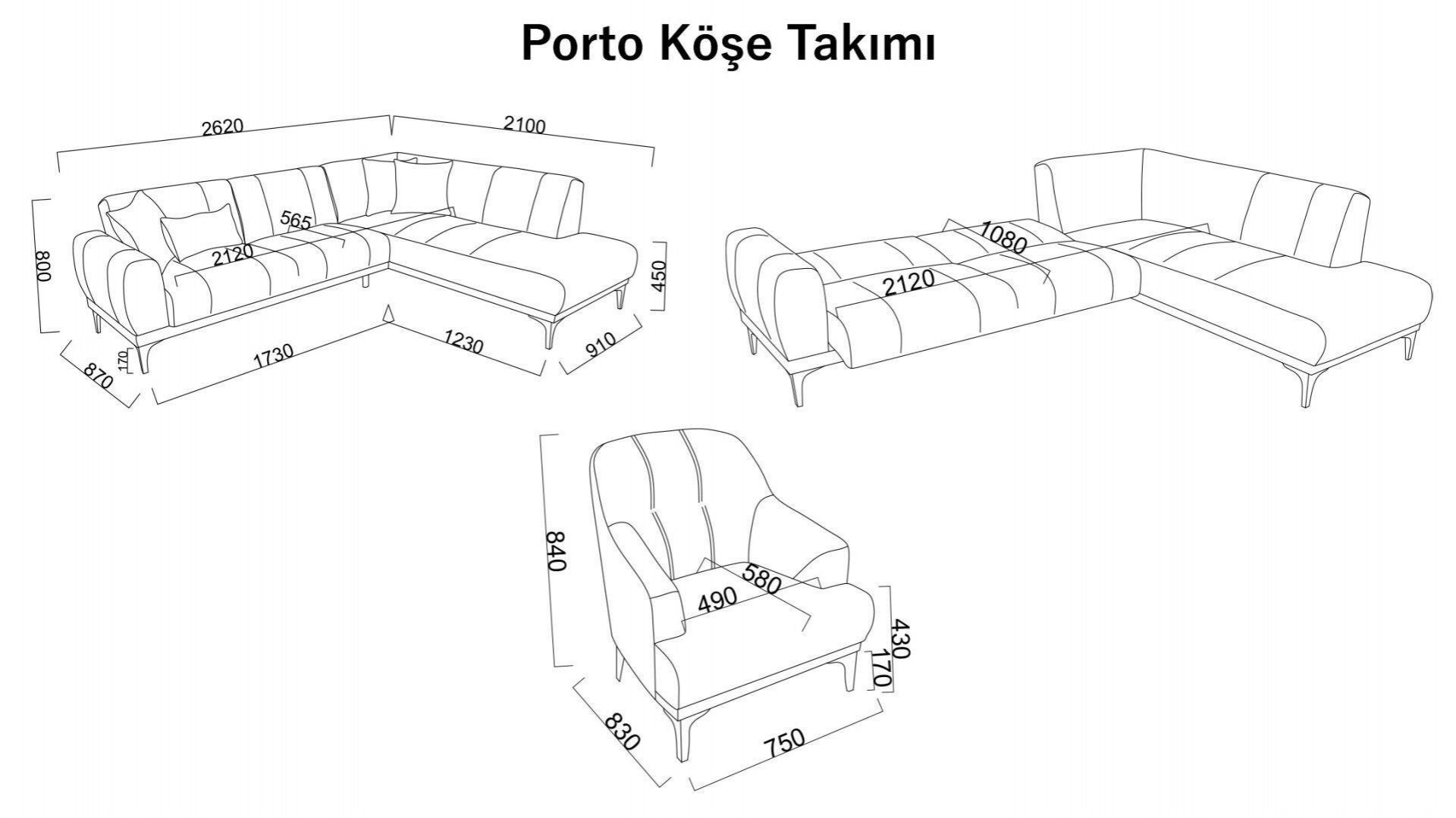 Porto Wohnlandschaft Grün