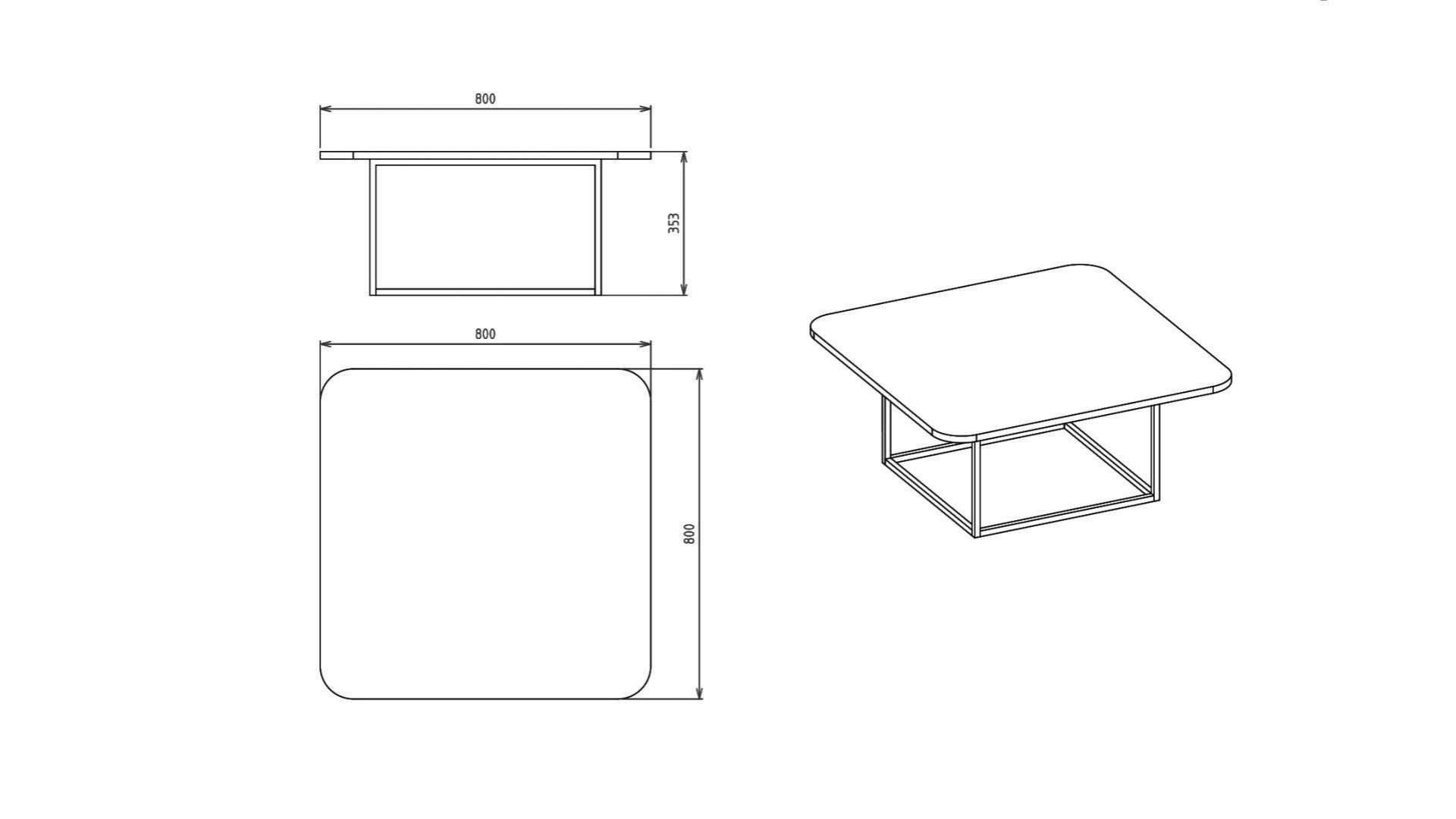 Riga eckiger Couchtisch